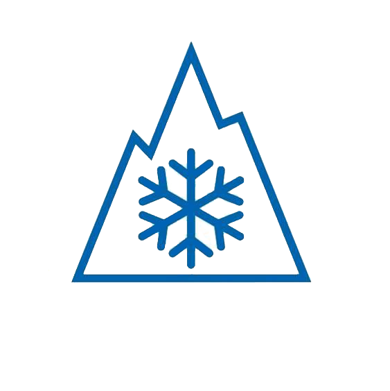 logo pneu hiver 3PMSF représentant un flocon sur un fond de montagne