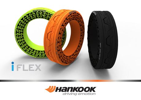 3 pneus hankook iflex vert, orange et noir